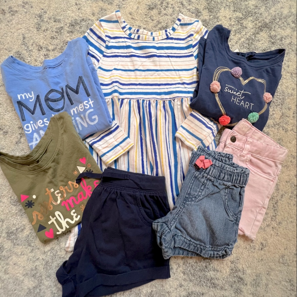 4T Bundle🎈7 Pieces - Dress, Shirt and Shorts